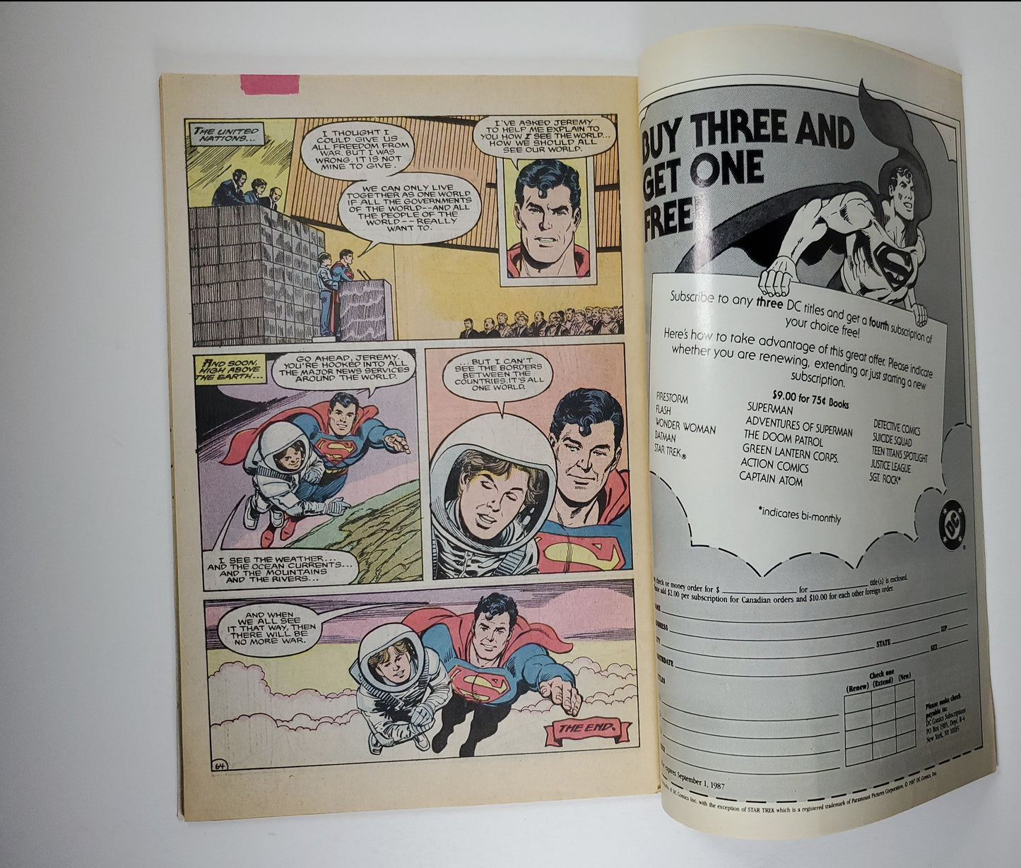 DC Superman IV Quest For Peace Vol 1 #1 Movie Special (1987)
