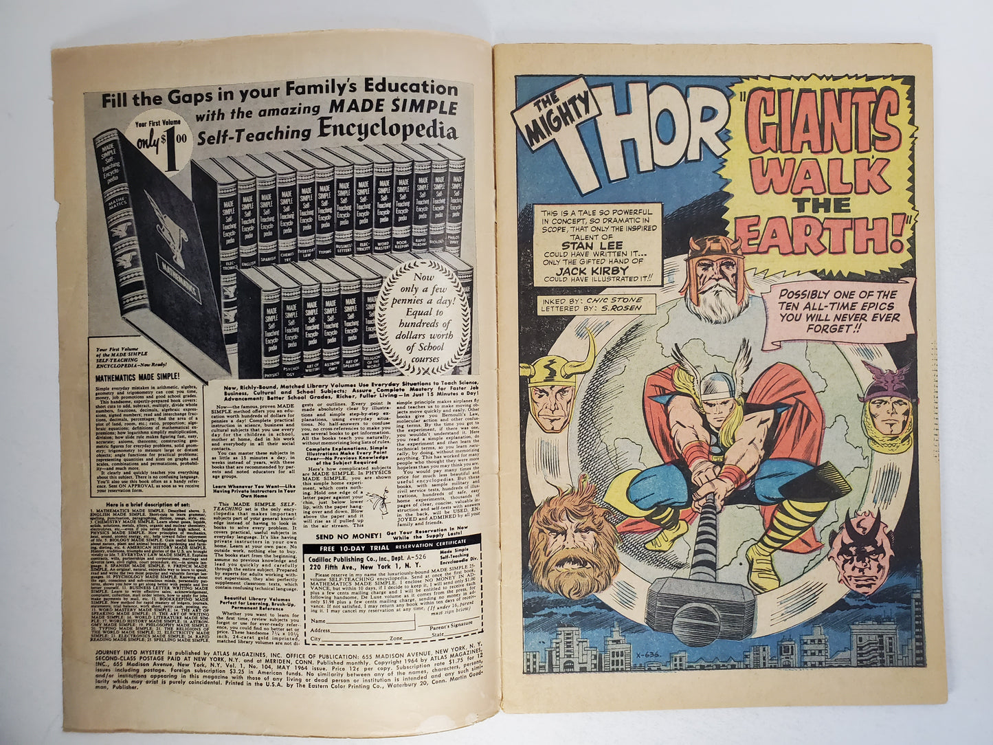 Marvel Journey Into Mystery Vol 1 #104 Thor DE Key
