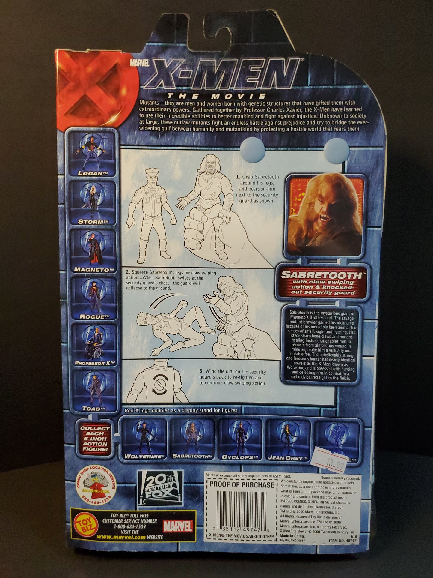 Marvel X-Men Sabretooth The Movie Action figure