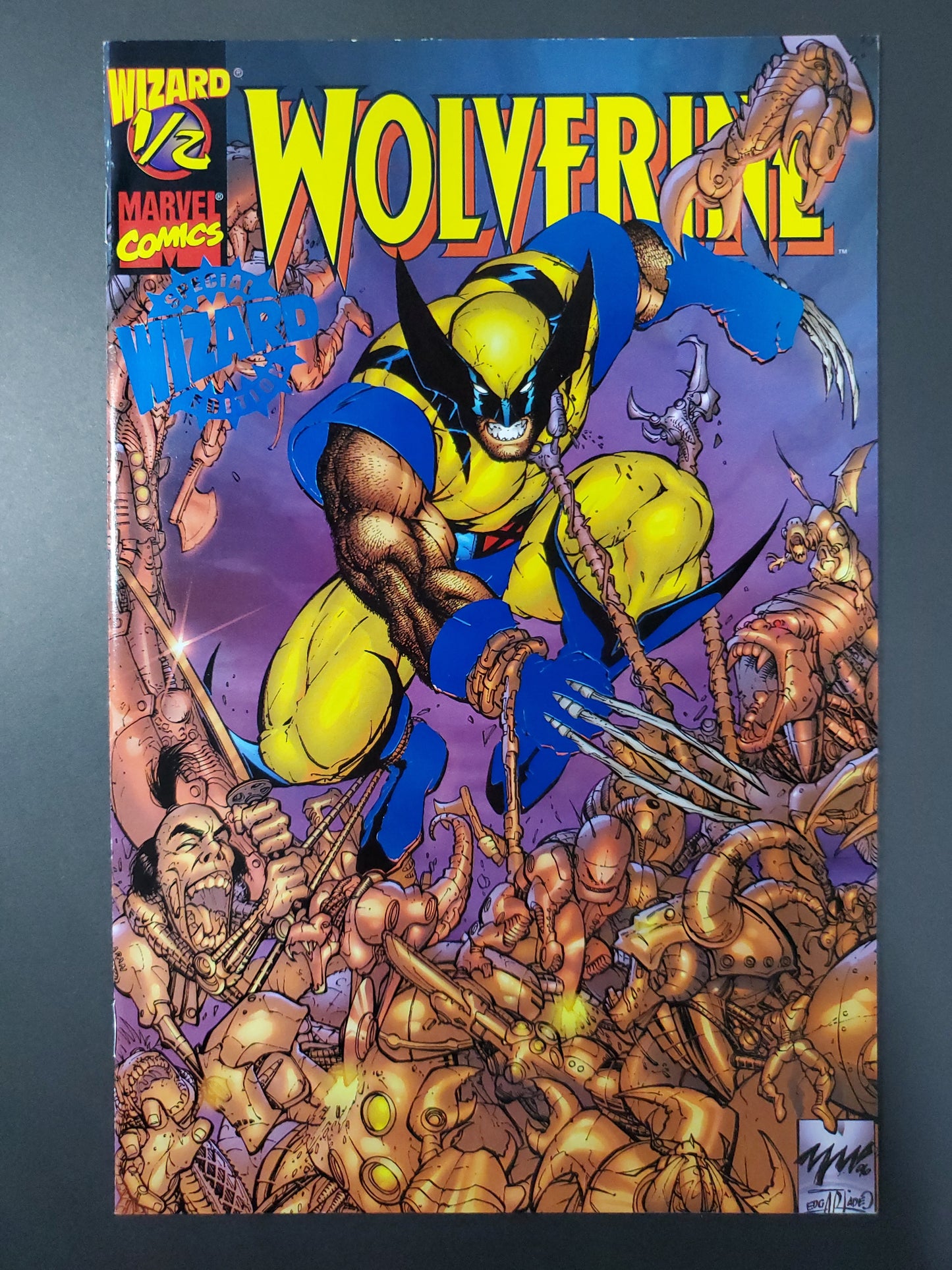 Marvel Wolverine Wizard 1/2 Special Blue Foil Limited COA