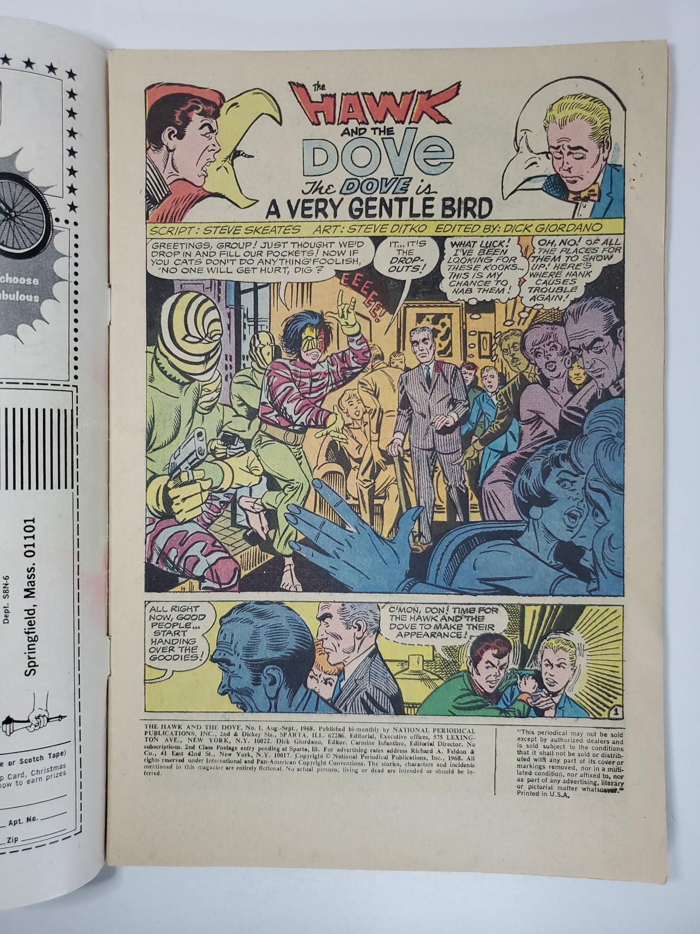 DC Hawk And The Dove Vol 1 #1 (1968) DE Key
