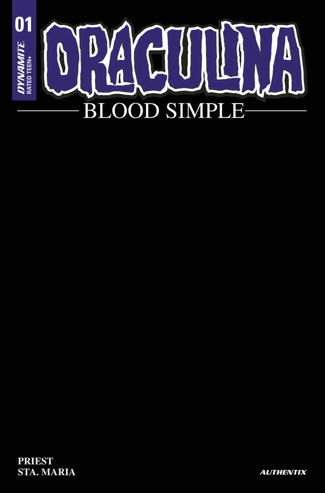 Draculina Blood Simple #1 Cover W Foc Black Blank Authentix